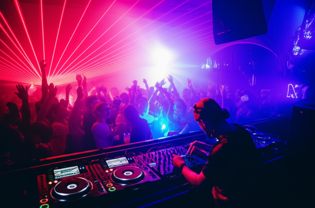 An atmospheric view of a modern bar with ambient lighting - Discover nightlife with NightOut